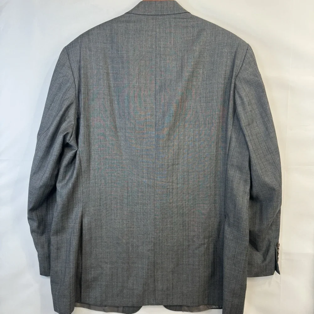 VTG 48L Lauren Ralph Lauren Wool Gray 2-Piece Suit Herringbone 40x28 Classic Fit - Picture 9 of 16